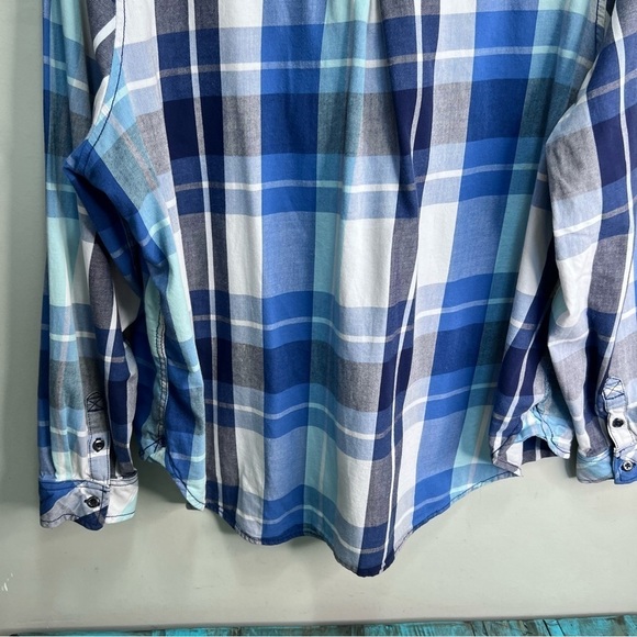 Pennington's DC Jeans Blue Plaid Button Down Shirt Size 1x - Picture 6 of 9